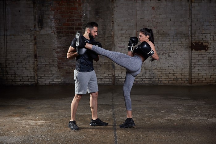 Entraînement avec un coach de boxe